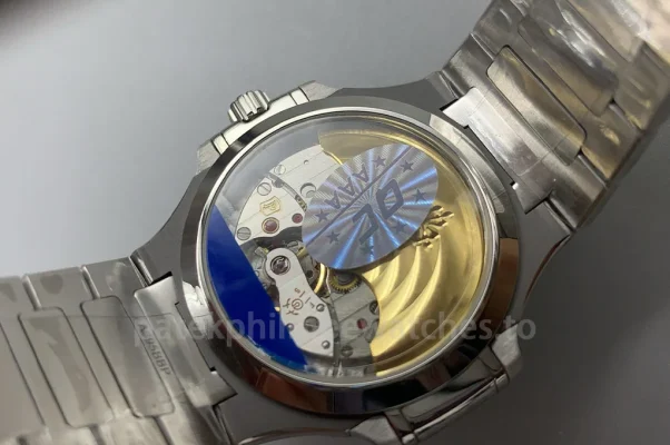 Patek Philippe Nautilus 7118/1A-010 Replica women's automatic watch stainless steel case back with sapphire display