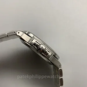 Patek-Philippe-Nautilus-71181A-010-Replica-Womens-Luxury-Automatic-Watch-35.2mm-Silver-Opaline-Dial-Stainless-Steel-CaseRight-Side