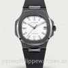 Replica Patek Philippe Nautilus 5711 × AET REMOULD Black Ceramic – 40mm Silver-White DialFront view2