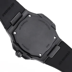 Replica Patek Philippe Nautilus 5711 × AET REMOULD Black Ceramic – 40mm Silver-White DialWatch case back