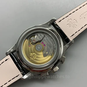 Super Clone Patek Philippe 5905P-014 42mm Men's Automatic Flyback Chronograph Watch with Olive Green Dial-Back View