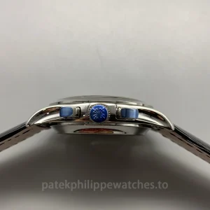 Super Clone Patek Philippe 5905P-014 42mm Men's Automatic Flyback Chronograph Watch with Olive Green Dial-Right Side