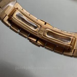 Super-Clone-Patek-Philippe-Nautilus-5711R-002-40mm-Rose-Gold-White-Dial-Mens-Automatic-Watch-Buckle