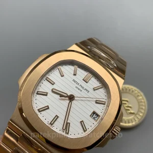 Super-Clone-Patek-Philippe-Nautilus-5711R-002-40mm-Rose-Gold-White-Dial-Mens-Automatic-Watch-Dial-Detail-2