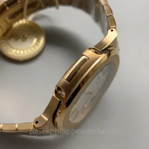 Super-Clone-Patek-Philippe-Nautilus-5711R-002-40mm-Rose-Gold-White-Dial-Mens-Automatic-Watch-Left-Side
