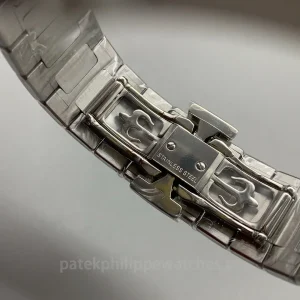 Super-Clone-Patek-Philippe-Nautilus-71181A-001-35.2mm-Womens-Luxury-Automatic-Watch-with-Blue-Wave-Dial-Buckle