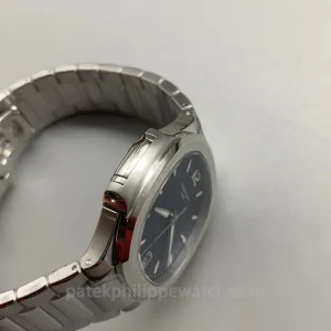 Super-Clone-Patek-Philippe-Nautilus-71181A-001-35.2mm-Womens-Luxury-Automatic-Watch-with-Blue-Wave-Dial-Left-Side