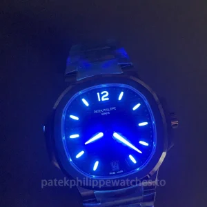 Super-Clone-Patek-Philippe-Nautilus-71181A-001-35.2mm-Womens-Luxury-Automatic-Watch-with-Blue-Wave-Dial-Luminescence2