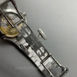 Super-Clone-Patek-Philippe-Nautilus-71181A-011-35.2mm-Womens-Automatic-Watch-with-Gray-Wave-Dial-Stainless-Steel-Bracelet-Buckle-Detail-1
