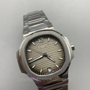 Super-Clone-Patek-Philippe-Nautilus-71181A-011-35.2mm-Womens-Automatic-Watch-with-Gray-Wave-Dial-Stainless-Steel-Bracelet-Dial-Detail-2
