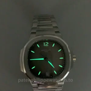 Super-Clone-Patek-Philippe-Nautilus-71181A-011-35.2mm-Womens-Automatic-Watch-with-Gray-Wave-Dial-Stainless-Steel-Bracelet-Luminescence2