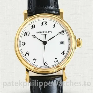 Patek Philippe Calatrava 5153J-001 38mm Yellow Gold Automatic Men's Watch White Breguet Dial - Main Image