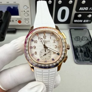 Patek Philippe Aquanaut Luce 7968/300R-001 Replica Rainbow Chronograph 39.9mm Rose Gold - Dial Detail 1