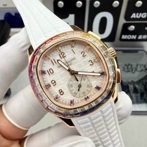 Patek Philippe Aquanaut Luce 7968/300R-001 Replica Rainbow Chronograph 39.9mm Rose Gold - Dial Detail 3