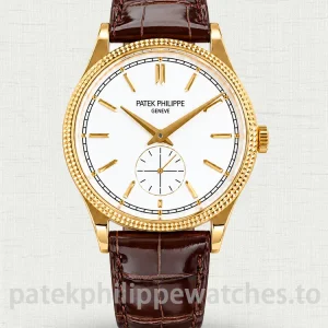 Patek Philippe Calatrava 6119 Super Clone 39mm Steel Yellow Gold de Paris Bezel White Dial - Main Image