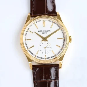Patek Philippe Calatrava 6119 Super Clone 39mm Steel Yellow Gold de Paris Bezel White Dial - Dial Detail 2