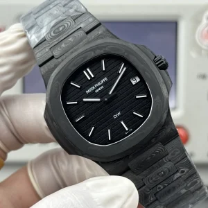 Patek Philippe DiW Nautilus 5711 40mm Matte Black Carbon Fiber Super Clone - Dial Detail 2