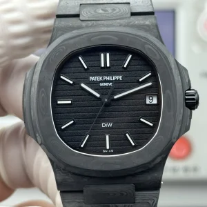 Patek Philippe DiW Nautilus 5711 40mm Matte Black Carbon Fiber Super Clone - Dial Detail 4
