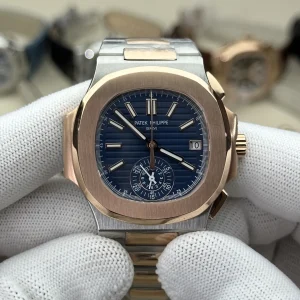 Patek Philippe Nautilus 5980/1A-014 Super Clone 40.5mm Rose Gold Case - Front View