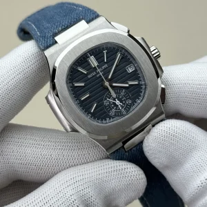Patek Philippe Nautilus 5980/60G-001 40.5mm Blue Grey Flyback Chronograph 1: 1 Super Clone - Dial Detail 3