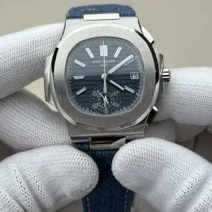 Patek Philippe Nautilus 5980/60G-001 40.5mm Blue Grey Flyback Chronograph 1: 1 Super Clone - Dial Detail 2