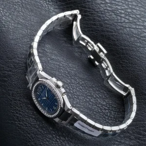 Patek Philippe Nautilus 7010/1G-013 32mm Super Clone Sky Blue Diamond Bezel Swiss Quartz Movement - Right Side