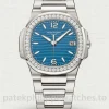Patek Philippe Nautilus 7010/1G-013 32mm Super Clone Sky Blue Diamond Bezel Swiss Quartz Movement - Main Image