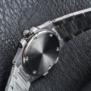 Patek Philippe Nautilus 7010/1G-013 32mm Super Clone Sky Blue Diamond Bezel Swiss Quartz Movement - Back View