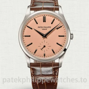 Super Clone Patek Philippe Calatrava 6196P-001 38mm Platinum Salmon Rose-Gilt Dial