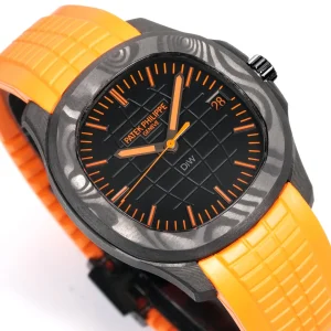 DiW Patek Philippe Aquanaut 5167 Carbon Fiber Super Clone 40.8mm Forged Quartz Carbon Case - Dial Detail 1