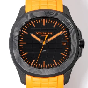 DiW Patek Philippe Aquanaut 5167 Carbon Fiber Super Clone 40.8mm Forged Quartz Carbon Case - Front View