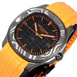 DiW Patek Philippe Aquanaut 5167 Carbon Fiber Super Clone 40.8mm Forged Quartz Carbon Case - Dial Detail 3