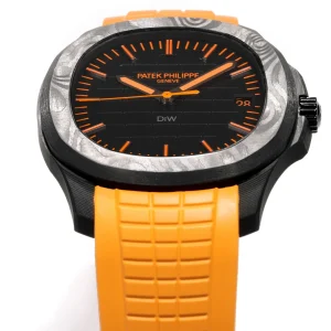 DiW Patek Philippe Aquanaut 5167 Carbon Fiber Super Clone 40.8mm Forged Quartz Carbon Case - Dial Detail 2