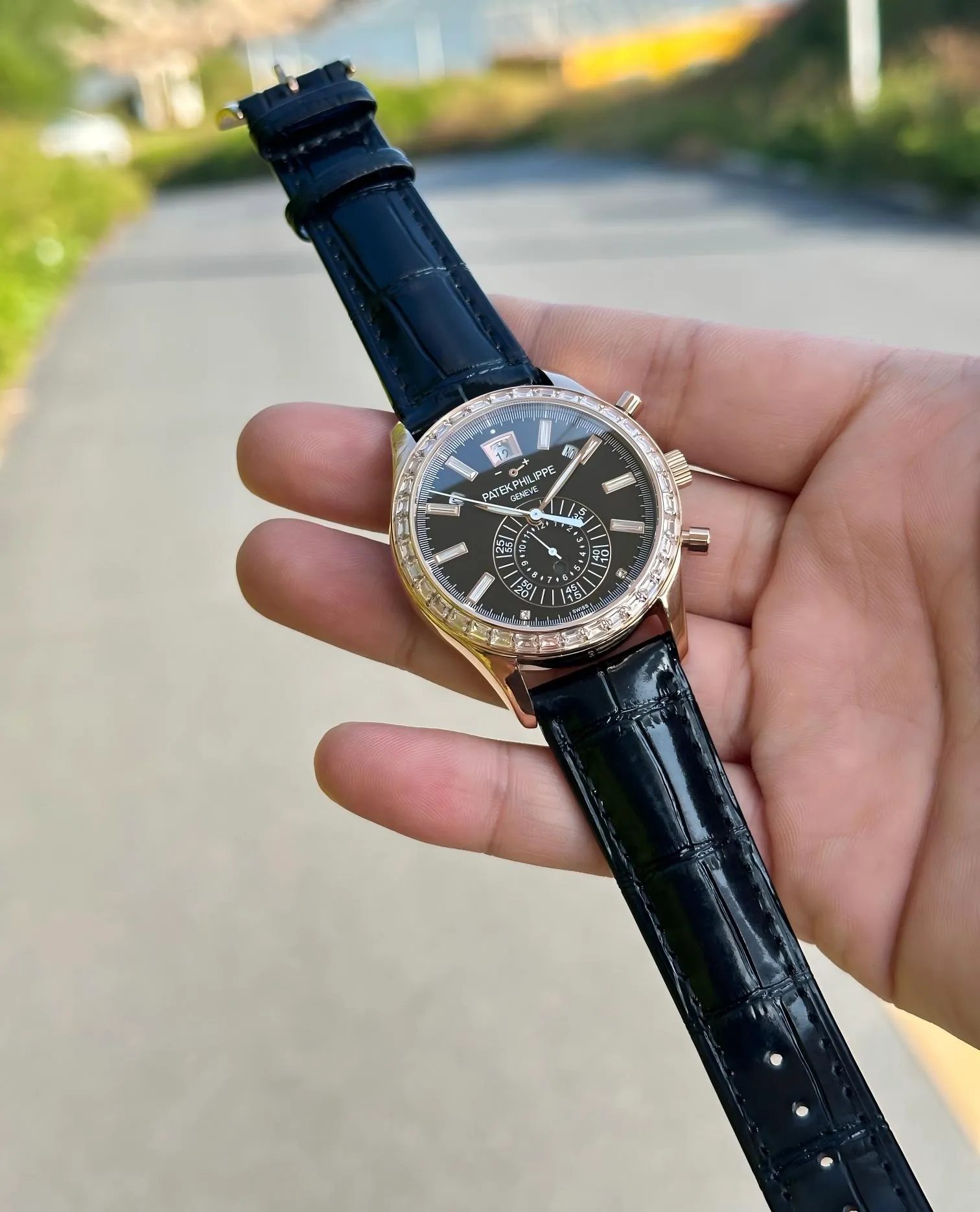 pp-complications-5961r (3) Patek Philippe Complications 5961R-010 Super Clone 41mm Rose Gold Case - Dial Detail 3