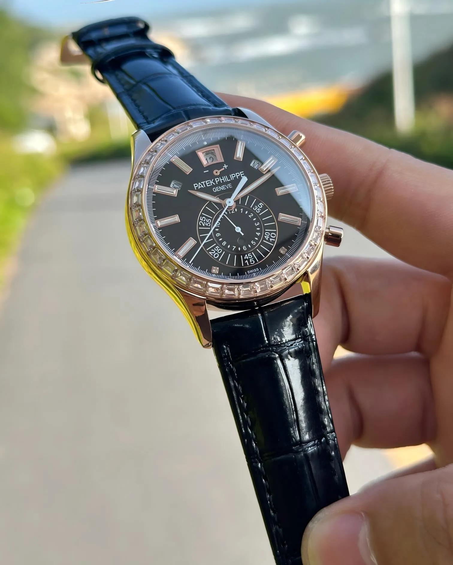 pp-complications-5961r (4) Patek Philippe Complications 5961R-010 Super Clone 41mm Rose Gold Case - Dial Detail 2
