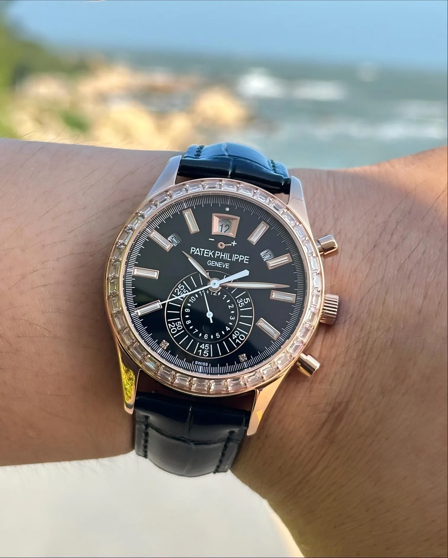 pp-complications-5961r (6) Patek Philippe Complications 5961R-010 Super Clone 41mm Rose Gold Case - Dial Detail 1