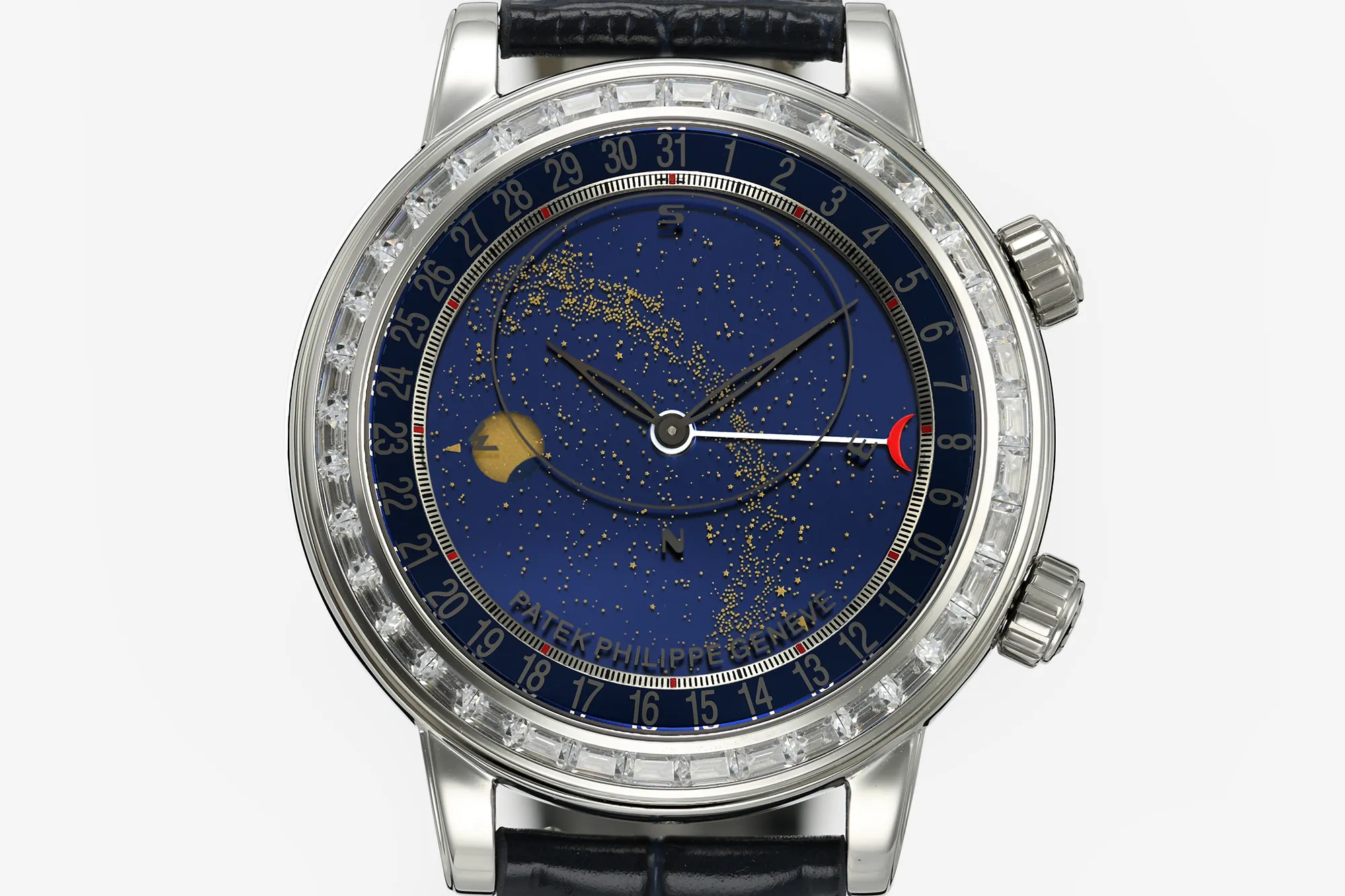 pp-grand-complications-6104 (7) Patek Philippe Grand Complications 6104P-010 Celestial Super Clone 44mm Men’s Watch - Front View