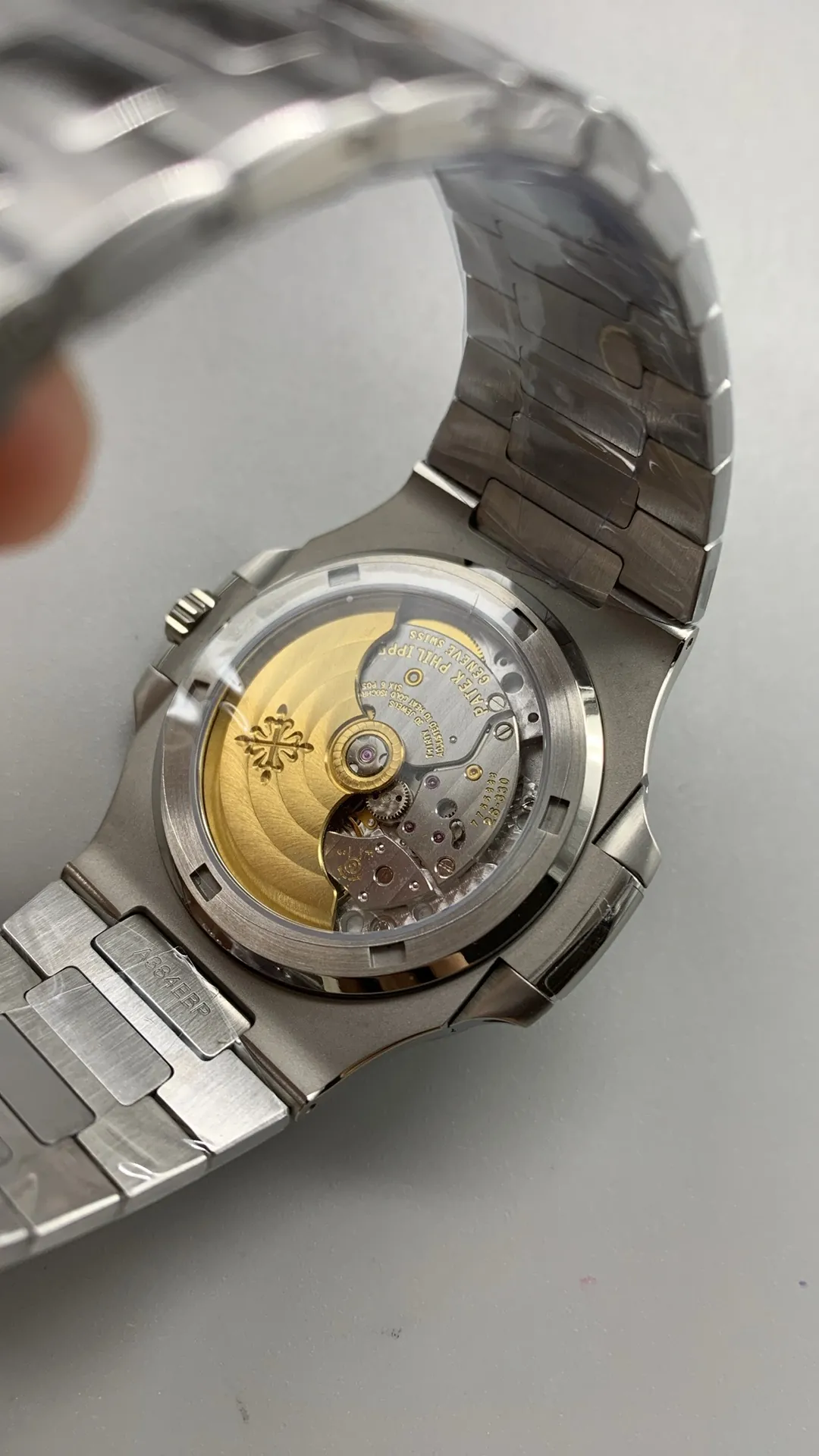 pp-nautilus-5711-330 (7) Patek Philippe Nautilus 5711/1A-001 Super Clone 40mm Stainless Steel Gradient Blue Dial - Back View 2
