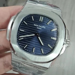 Patek Philippe Nautilus 5810/1G-001 50th Anniversary Super Clone 41mm Blue Dial - Dial Detail 3